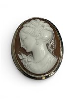 Brosche Mandile 1922 Dame Cammei  in Silber Conchiglia 2MSPCM28